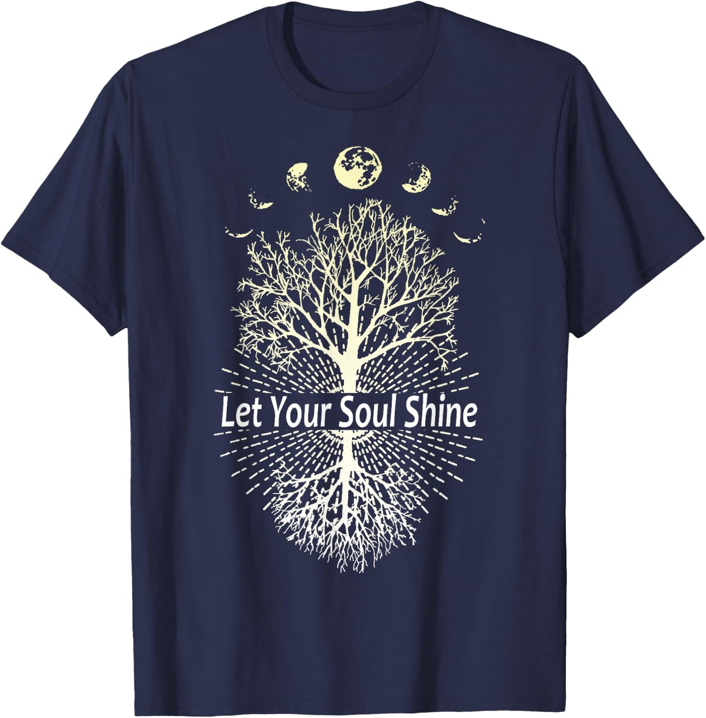 Phases of the Moon Let Your Soul Shine Tree T-Shirt - T-Shirt | Navy