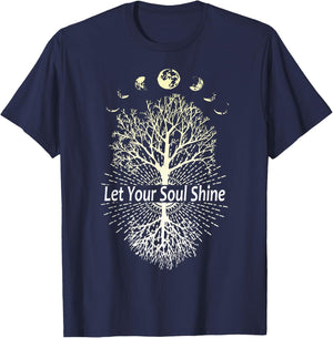 Phases of the Moon Let Your Soul Shine Tree T-Shirt - T-Shirt | Navy