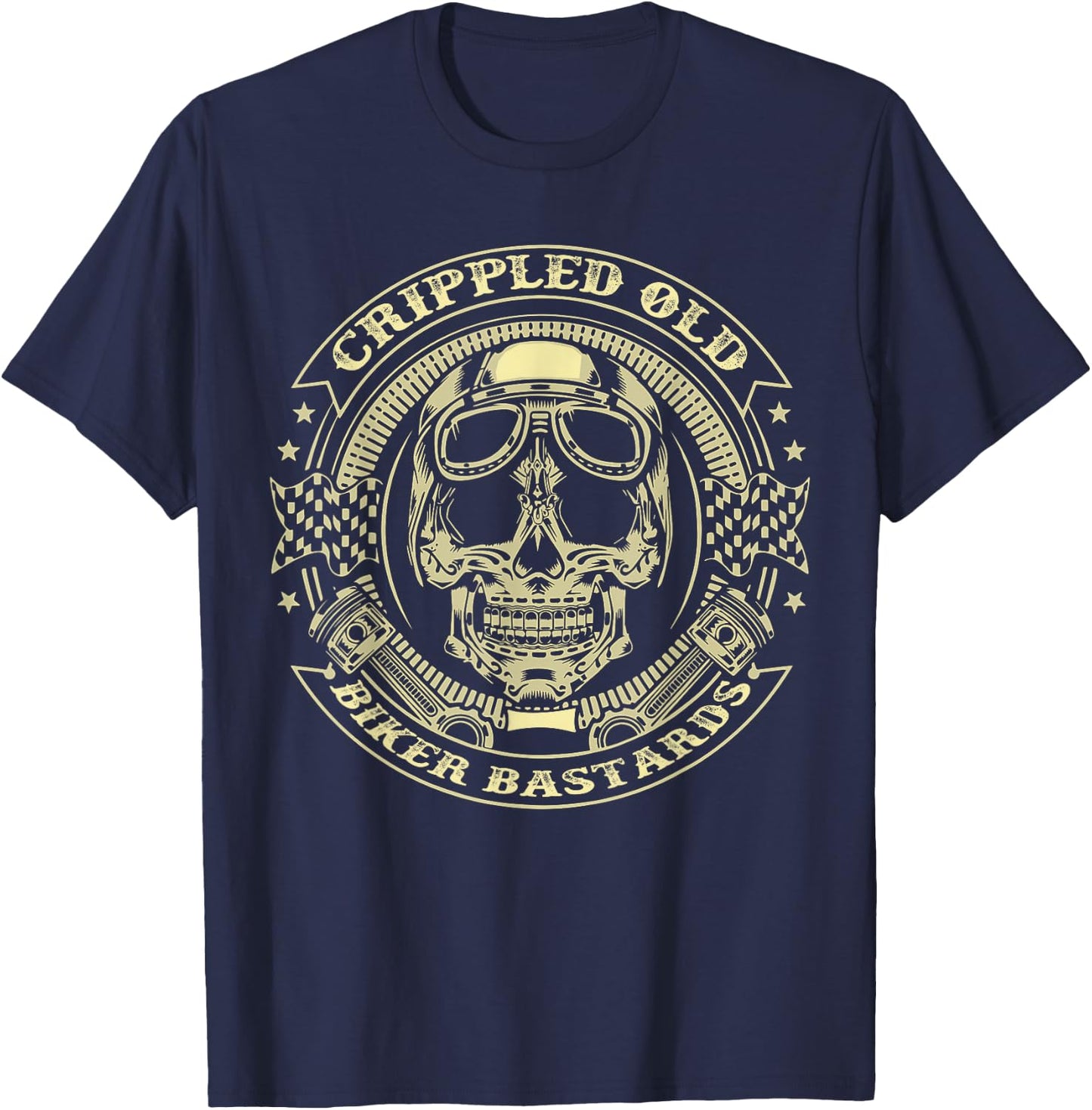 Crippled Old Biker Bastards T-Shirt - T-Shirt | Navy