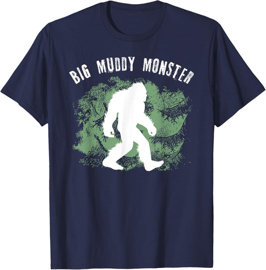 Bigfoot Big Muddy Monster Sasquatch Illinois Cryptid T-Shirt - T-Shirt | Navy