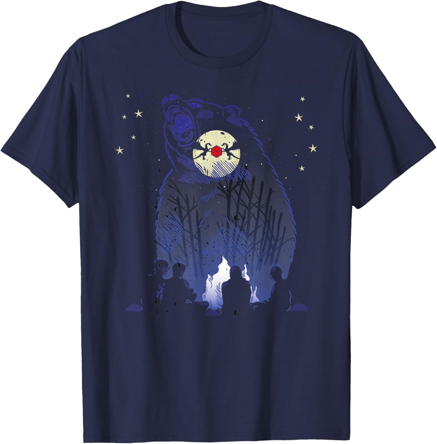 RPG Dice Boardgame Dragons Master Storyteller Bear Playing T-Shirt - T-Shirt | Navy