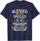 Blessed by God Spoiled by My Husband Protected By Both T-Shirt - T-Shirt | Navy