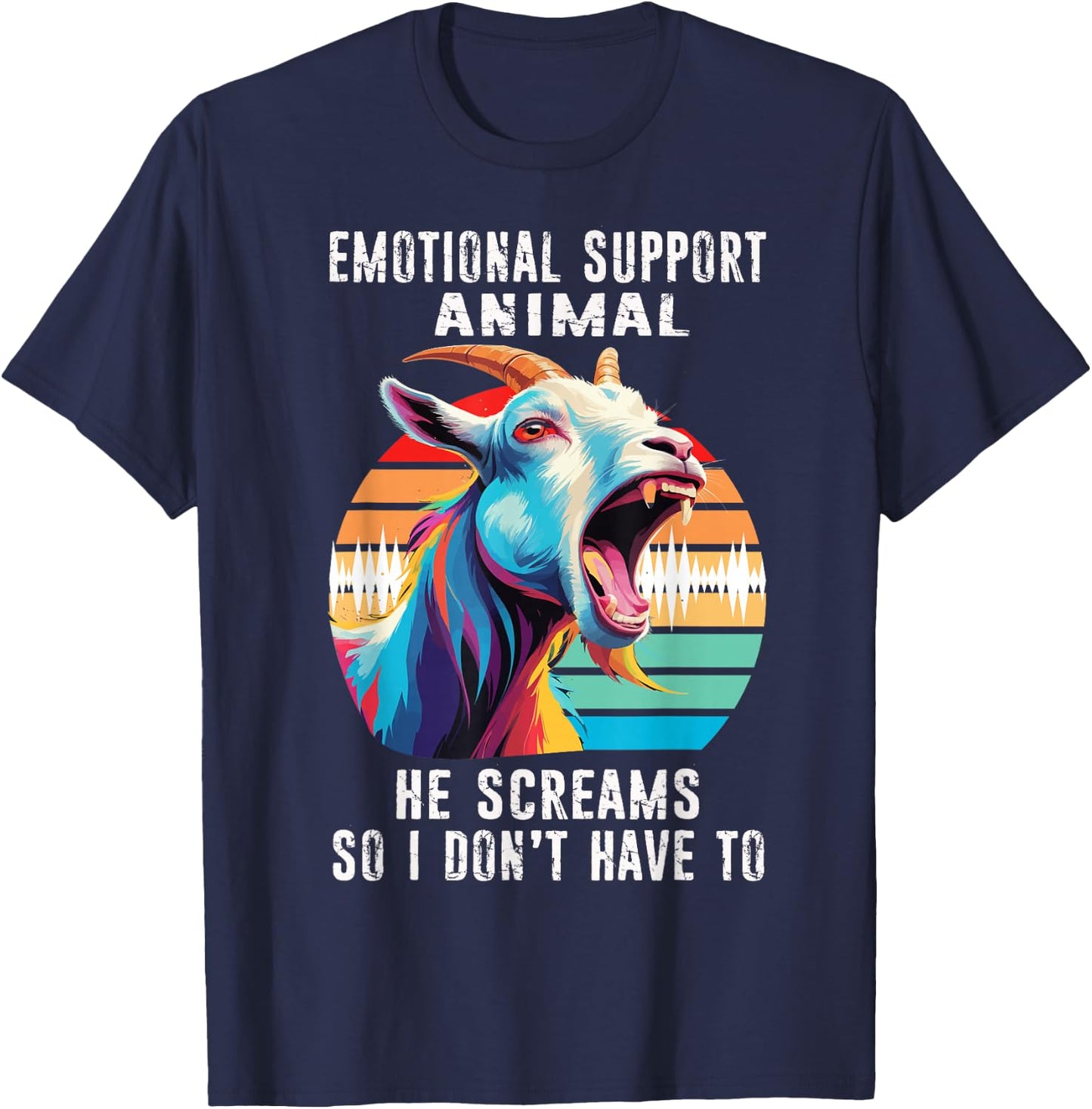 Goat Emotional Support Animal Goat Owner Raiser T-Shirt - T-Shirt | Navy