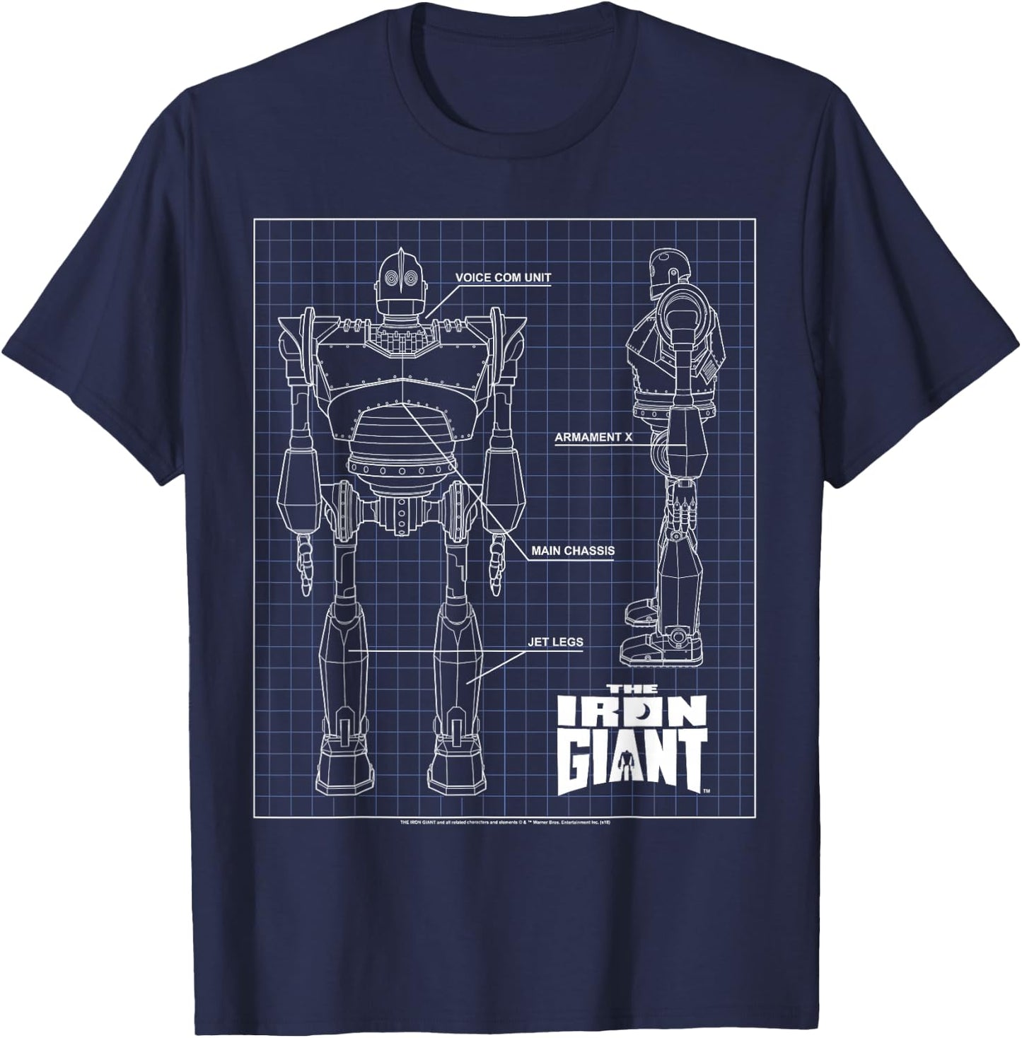 Iron Giant Schematic T Shirt T-Shirt - T-Shirt | Navy