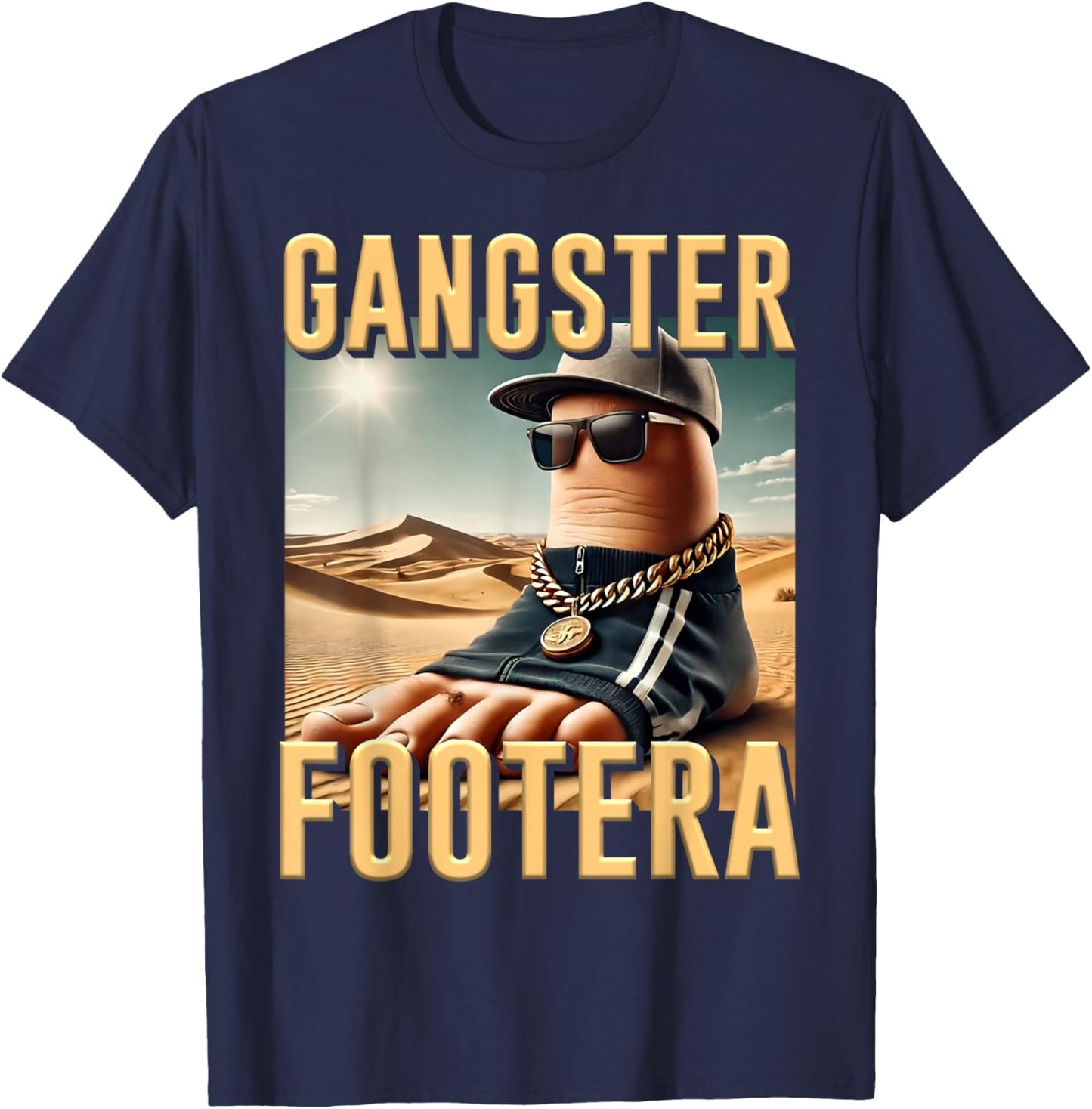 AI Meme Gangster Footera Brainrot Italian Joke Funny T-Shirt - T-Shirt | Navy