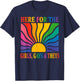 Here for The Girls Gays and Theys Vintage LGBTQ Ally T-Shirt - T-Shirt | Navy