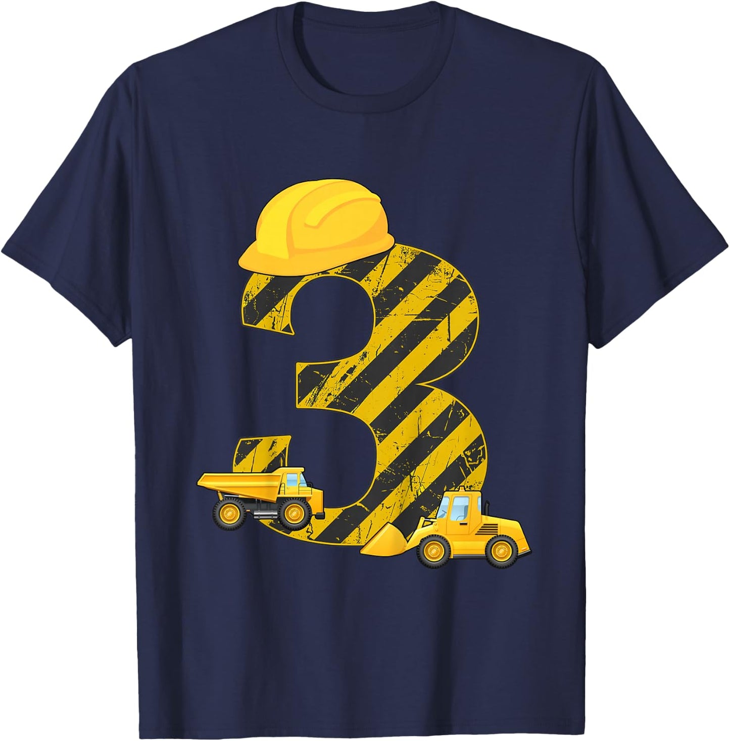 3rd Birthday Digger I 3 Years Builder Excavator Gift T-Shirt - T-Shirt | Navy