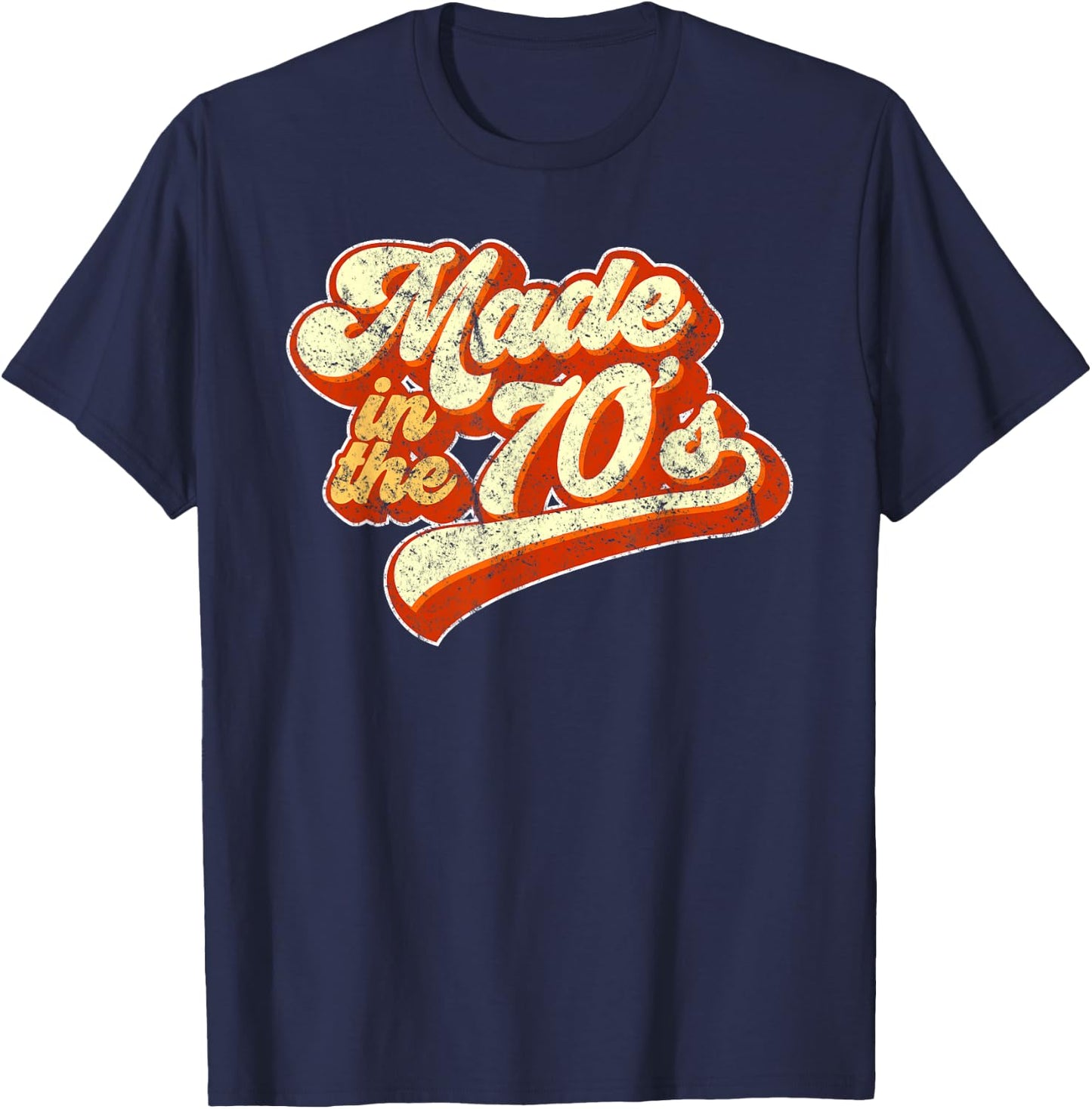 Made in the 70s Graphic Distressed T-Shirt - T-Shirt | Navy
