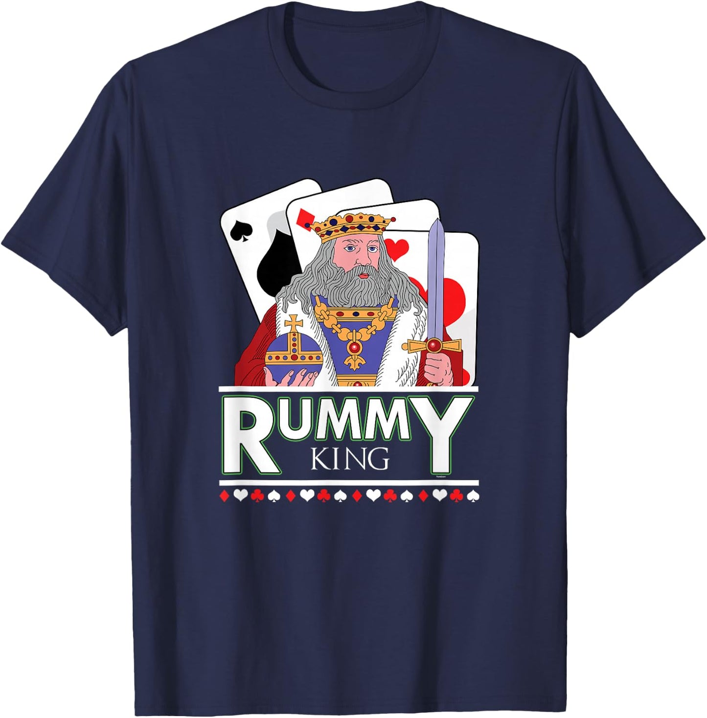 Gin Rummy King Card Game Playing Card Dice Poker Gift T-Shirt - T-Shirt | Navy