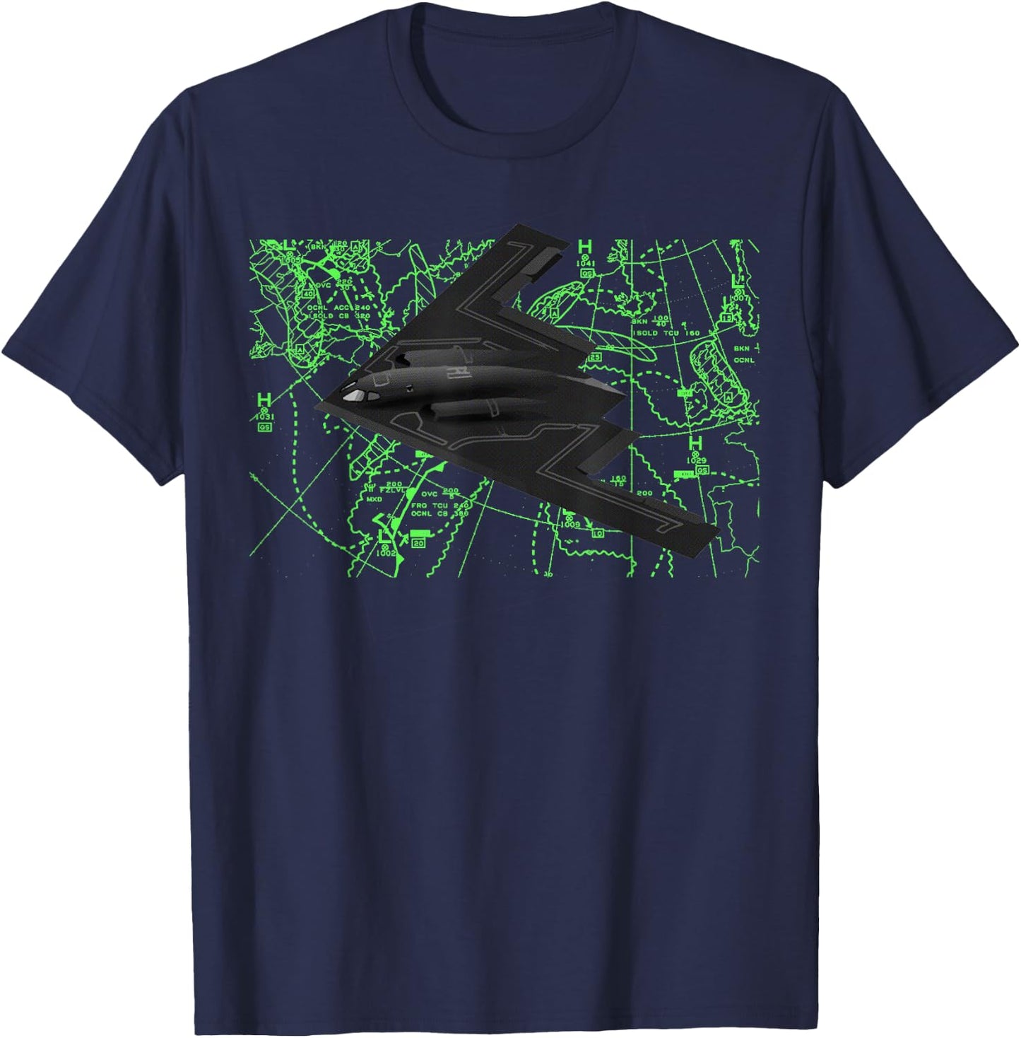B-2 Stealth Spirit Bomber American Strategic Aircraft AV T-Shirt - T-Shirt | Navy