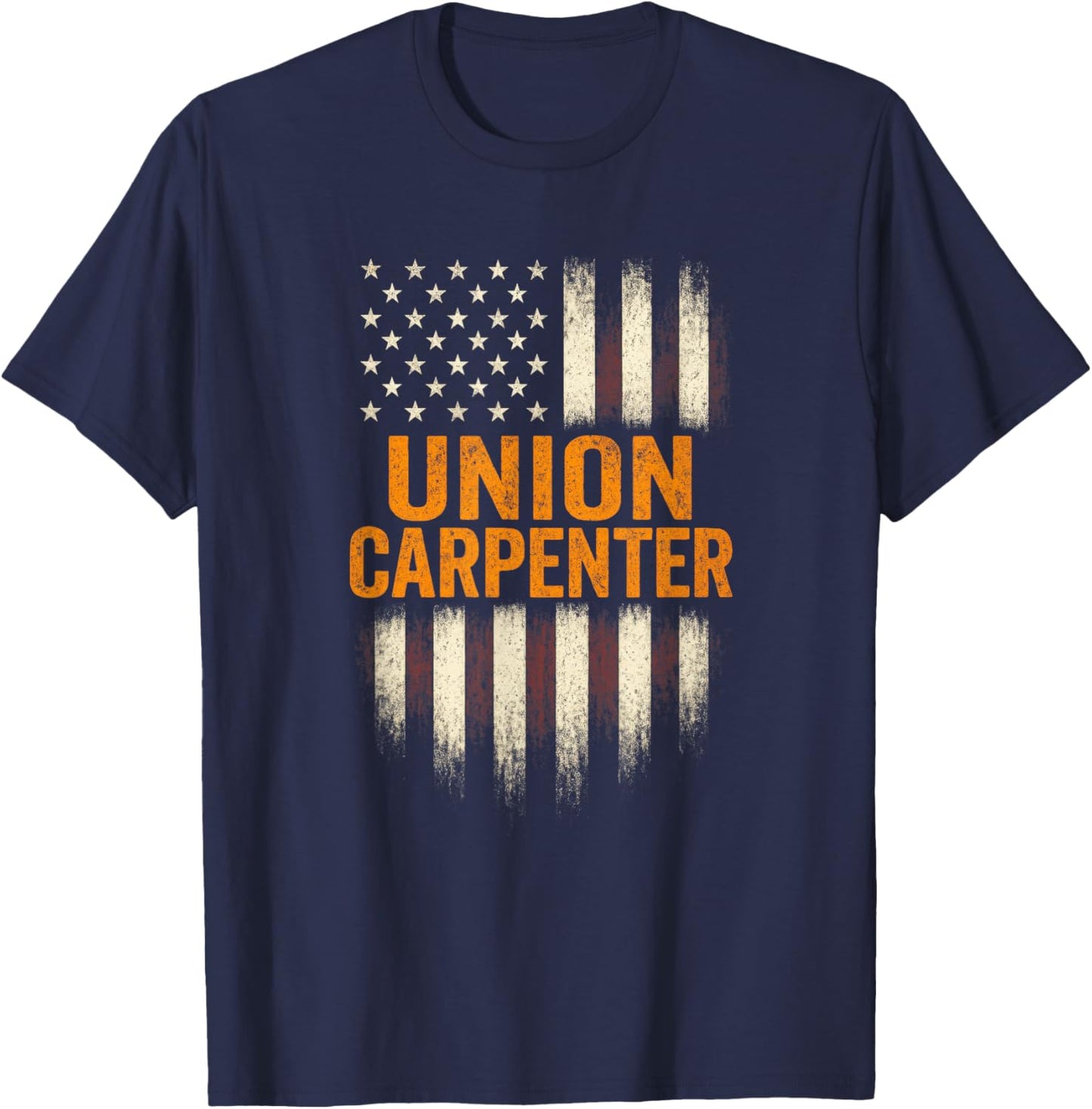 Union Carpenter - Vintage USA Flag Woodworking T-Shirt - T-Shirt | Navy