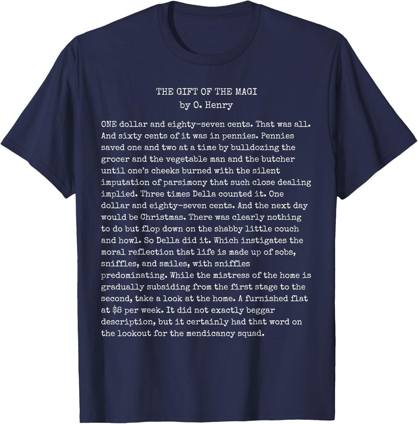 The Gift Of The Magi Christmas Book Reader Literature Gift T-Shirt - T-Shirt | Navy
