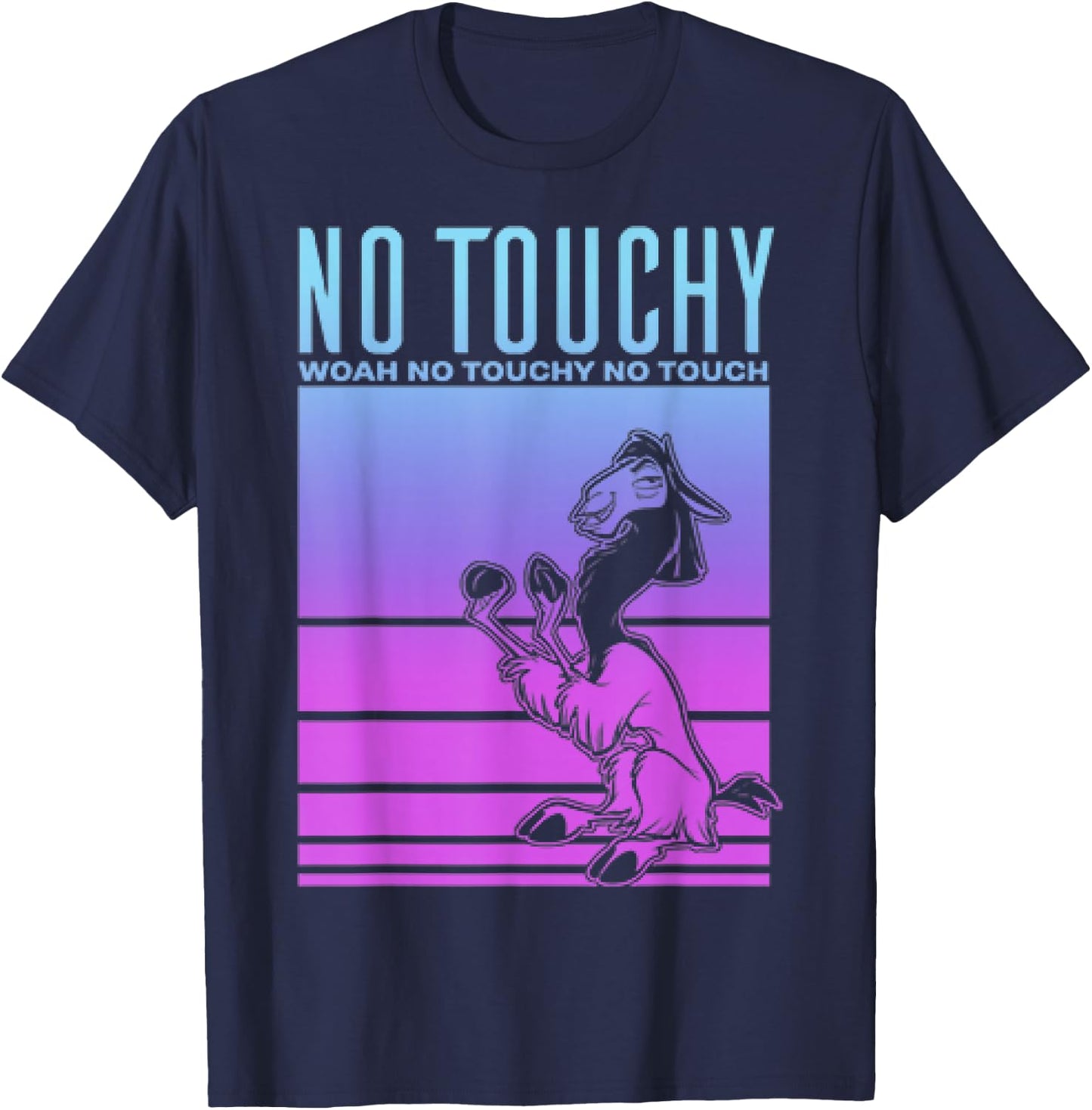 Disney The Emperor's New Groove Blue Pink Graphic T-Shirt - T-Shirt | Navy