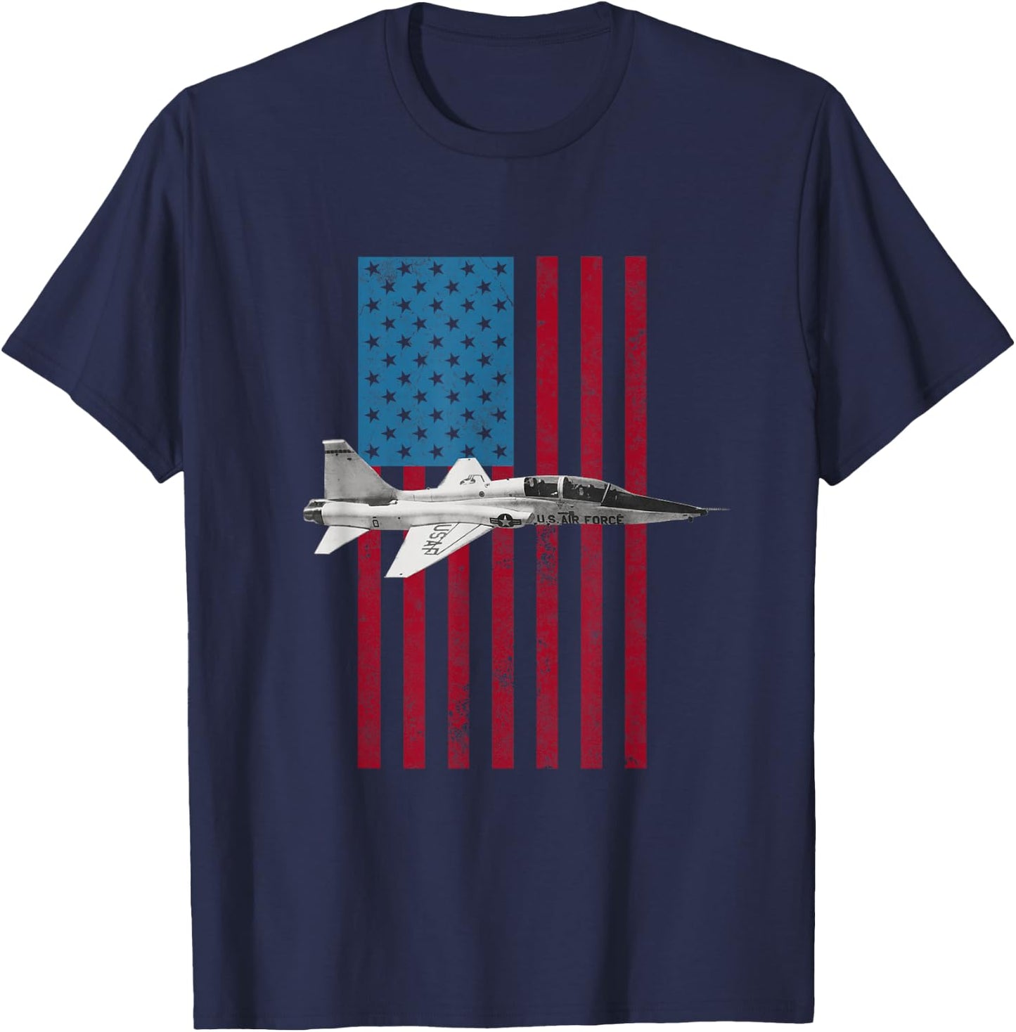 T-38 Talon USA American Flag - Military T-Shirt - T-Shirt | Navy