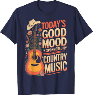 Today's Good Mood is Sponsored By Country Music T-Shirt - T-Shirt | Navy