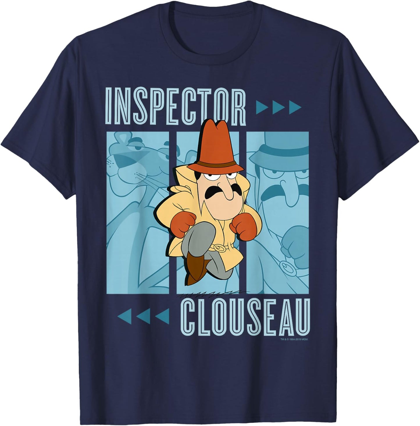 Pink Panther Inspector Clouseau Trio Panels T-Shirt - T-Shirt | Navy
