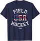 American Flag USA Field Hockey Player Gift Kids Men T-Shirt - T-Shirt | Navy