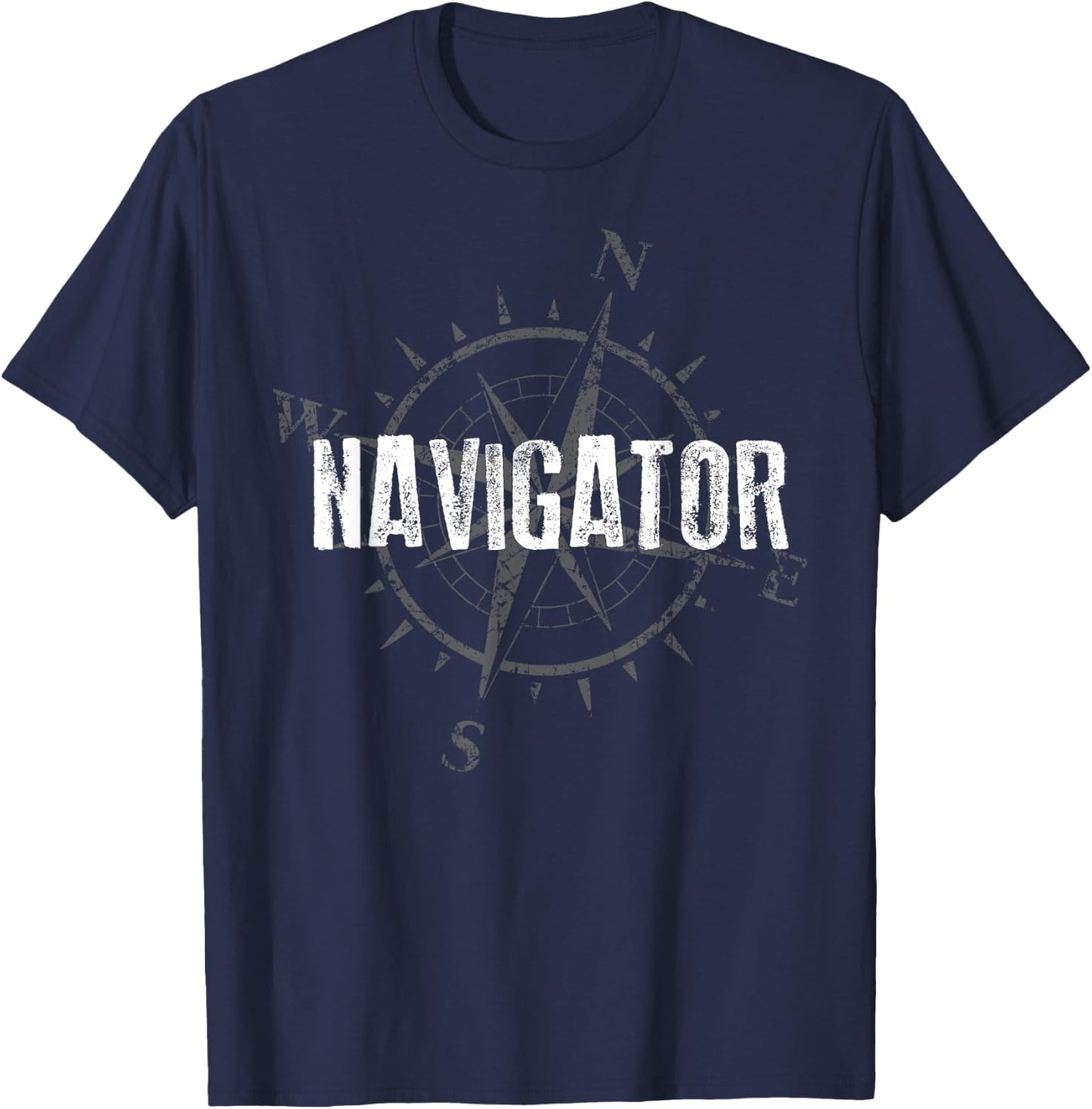 Compass Navigator Travel Nomad Vacation Sailing Gift T-Shirt - T-Shirt | Navy