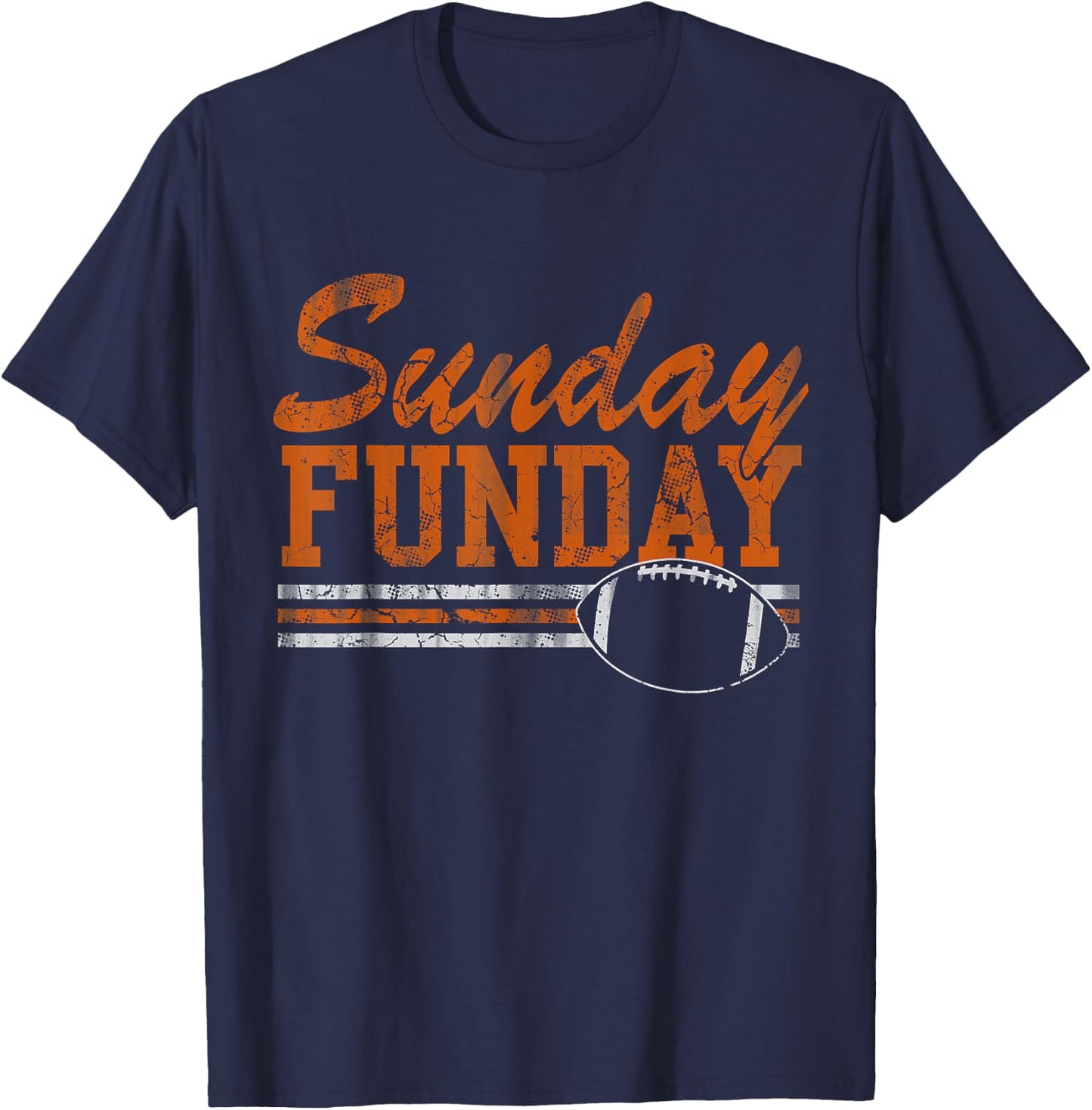 Retro Sunday Funday Football Fan Men Women Kids T-Shirt - T-Shirt | Navy