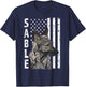 Sable German Shepherd Dog American Flag Patriotic T-Shirt - T-Shirt | Navy