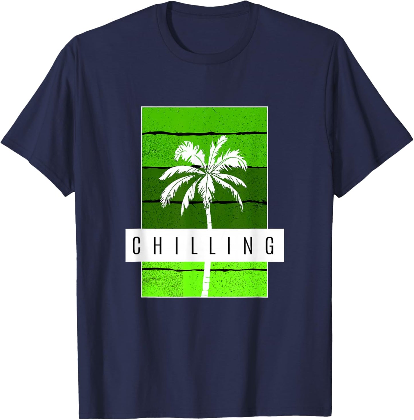 Green Chilling Green Graphic T-Shirt - T-Shirt | Navy