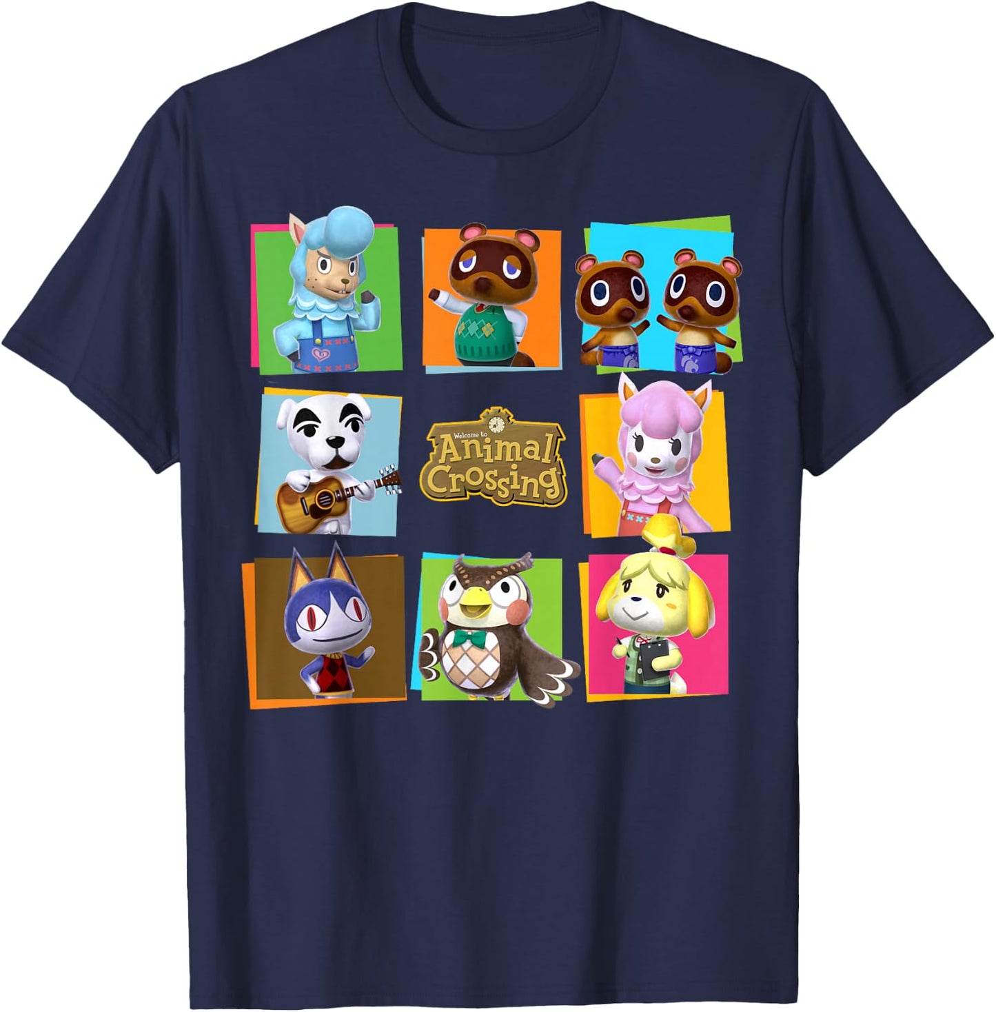 Animal Crossing Group Shot Panels T-Shirt - T-Shirt | Navy