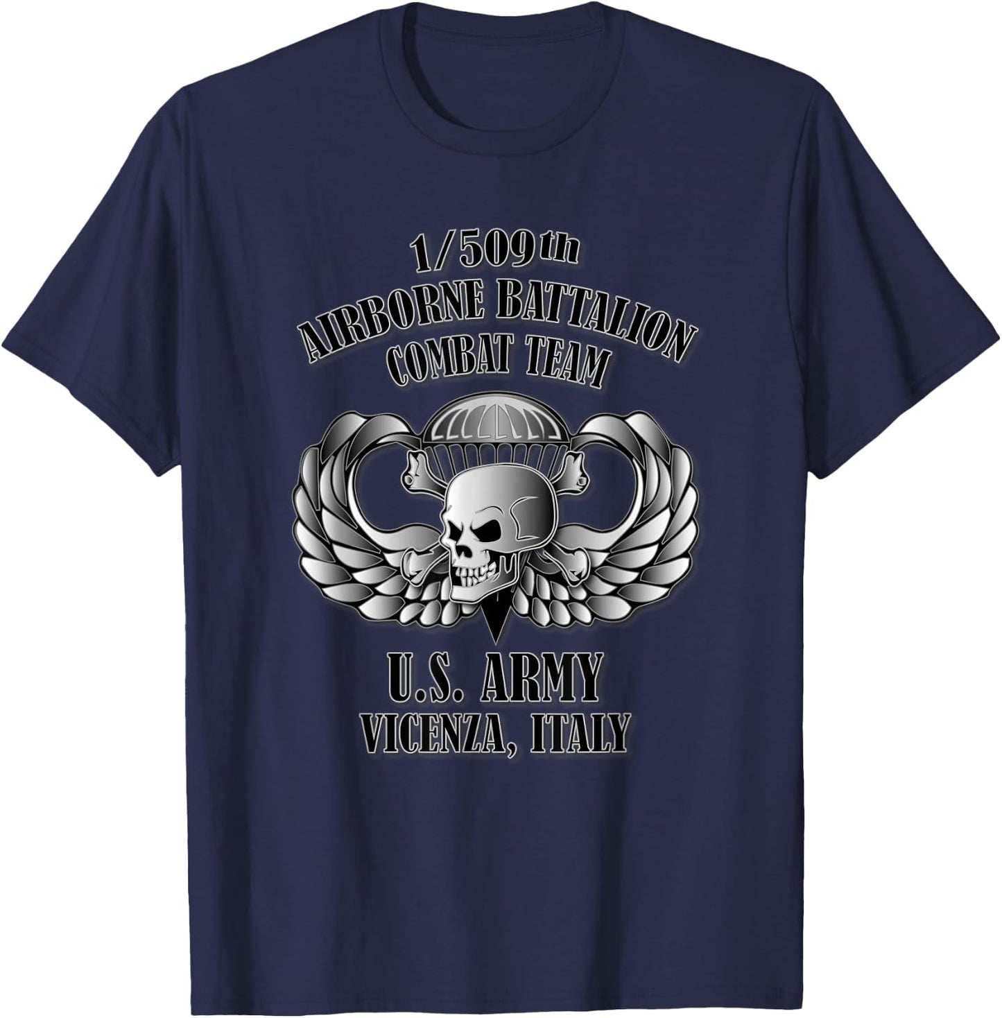 1/509th Airborne Battalion Combat Team (Front Design) T-Shirt - T-Shirt | Navy