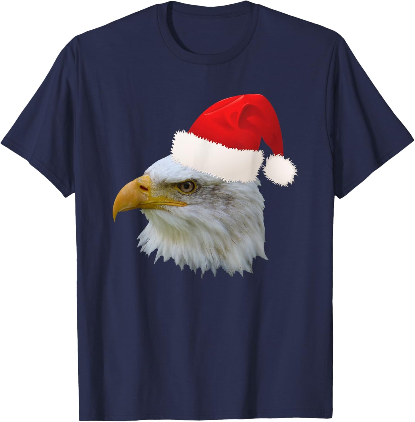 Funny Christmas Santa Hat American Bald Eagle T-Shirt - T-Shirt | Navy
