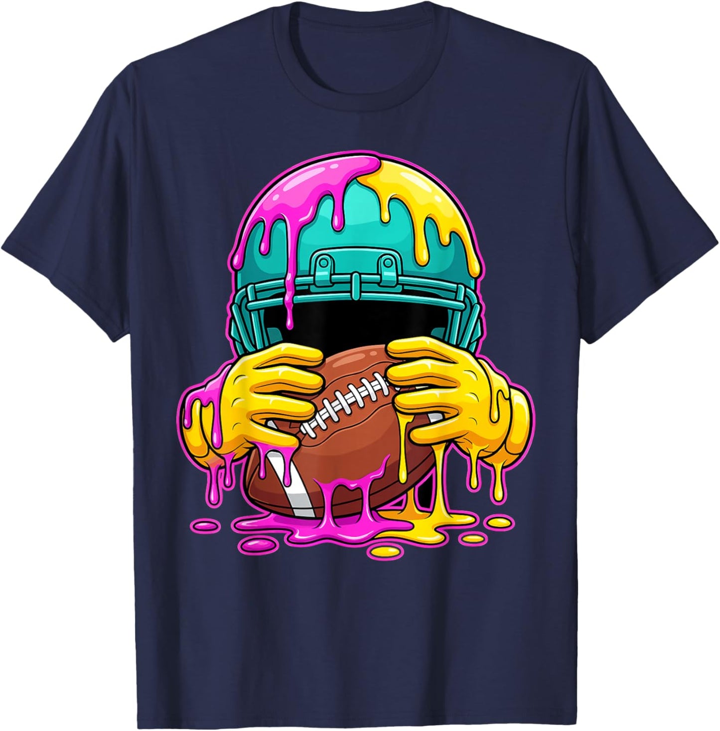 Funny Football Drip Boys Ice Cream Respect Street Style T-Shirt - T-Shirt | Navy