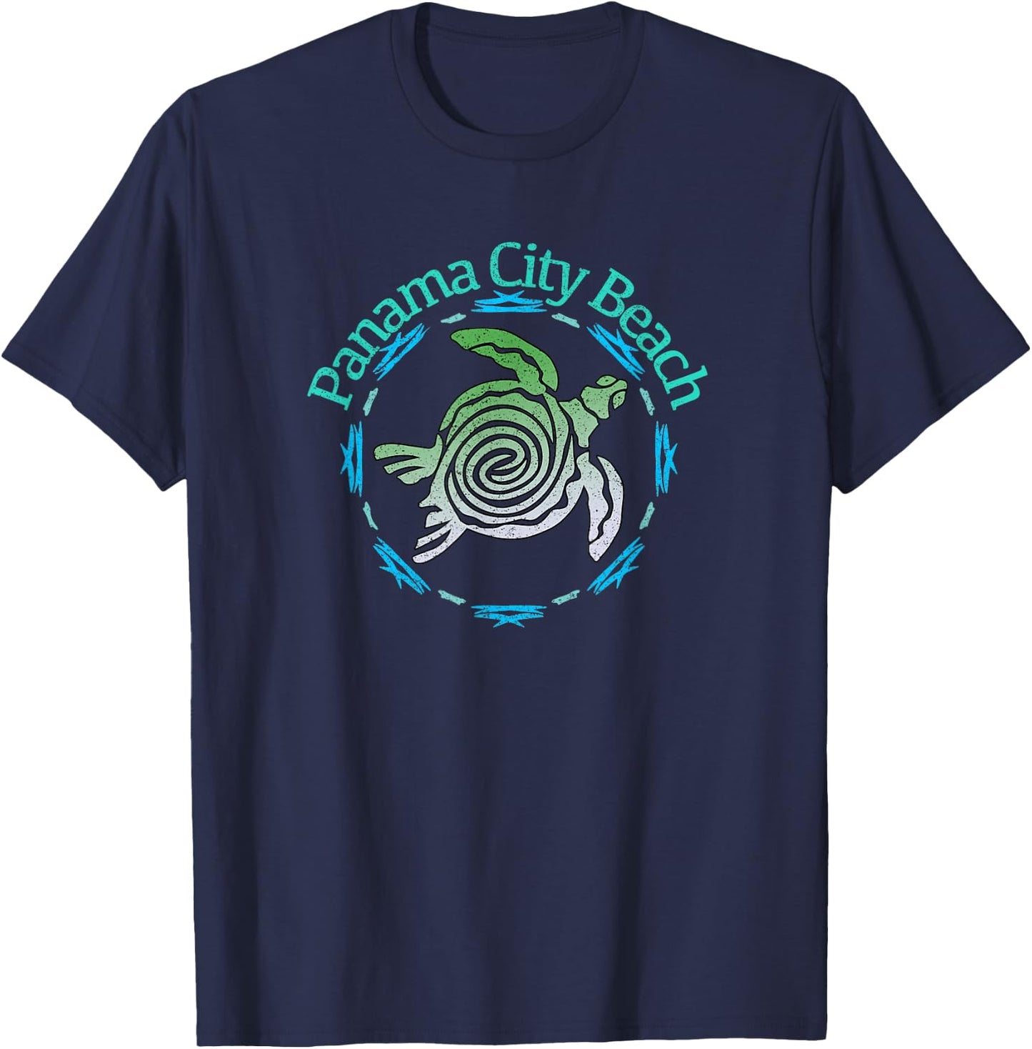 Panama City Beach Vintage Tribal Turtle T-Shirt - T-Shirt | Navy