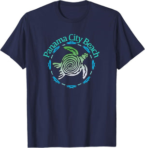 Panama City Beach Vintage Tribal Turtle T-Shirt - T-Shirt | Navy