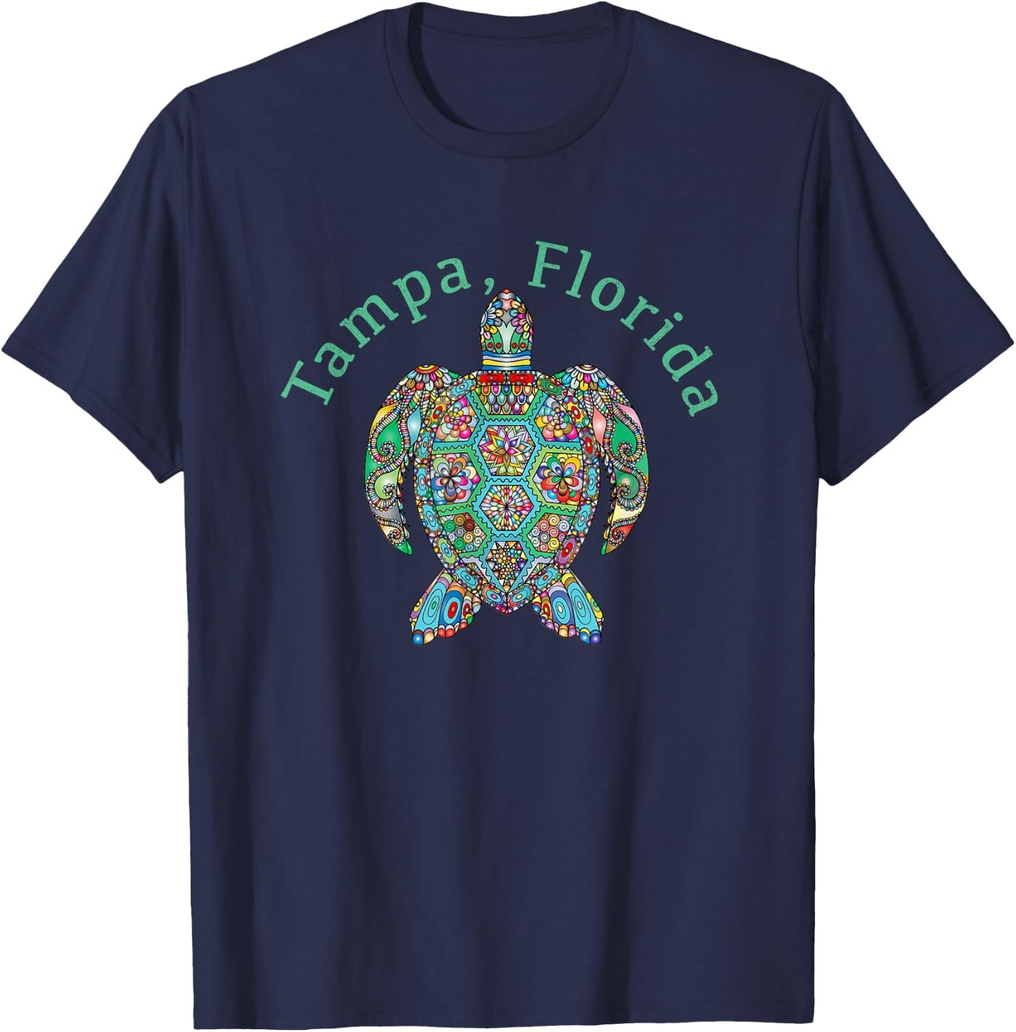 Tampa, Florida Tribal Turtle Gift T-Shirt - T-Shirt | Navy