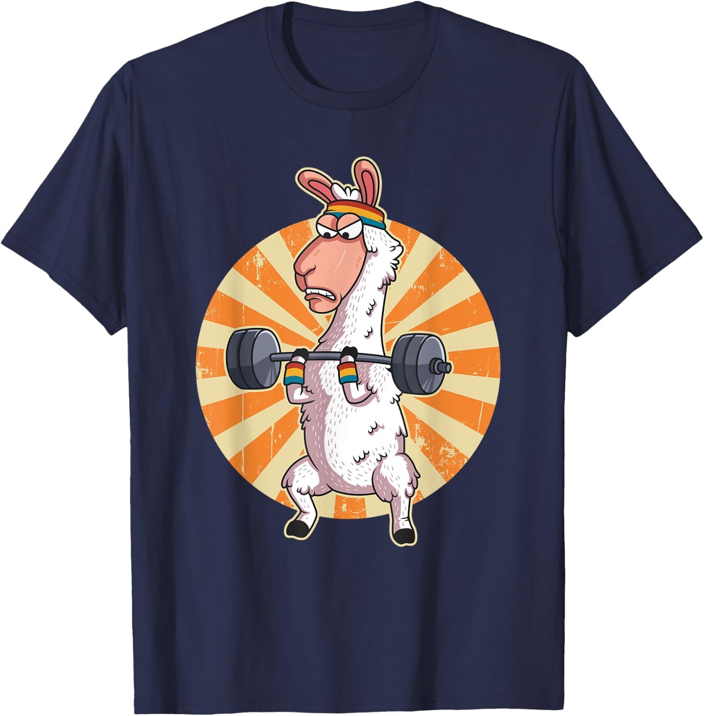 Weightlifting Llama Alpaca Gym Training Workout Gift T-Shirt - T-Shirt | Navy