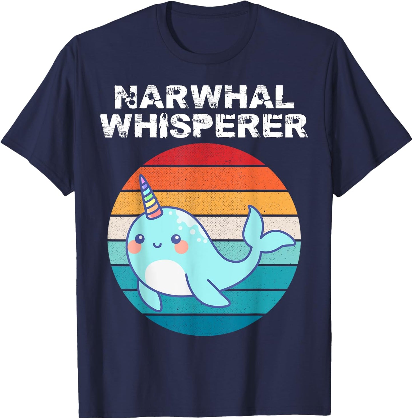 Narwhal Whisperer Sea Unicorn Lover Men Women Kid Girl T-Shirt - T-Shirt | Navy