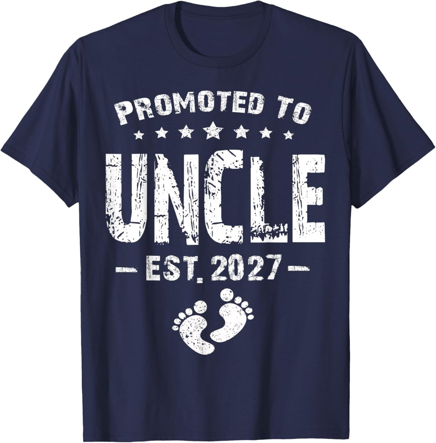 Promoted to Uncle Est 2027 New Shirt for Dad T-Shirt - T-Shirt | Navy