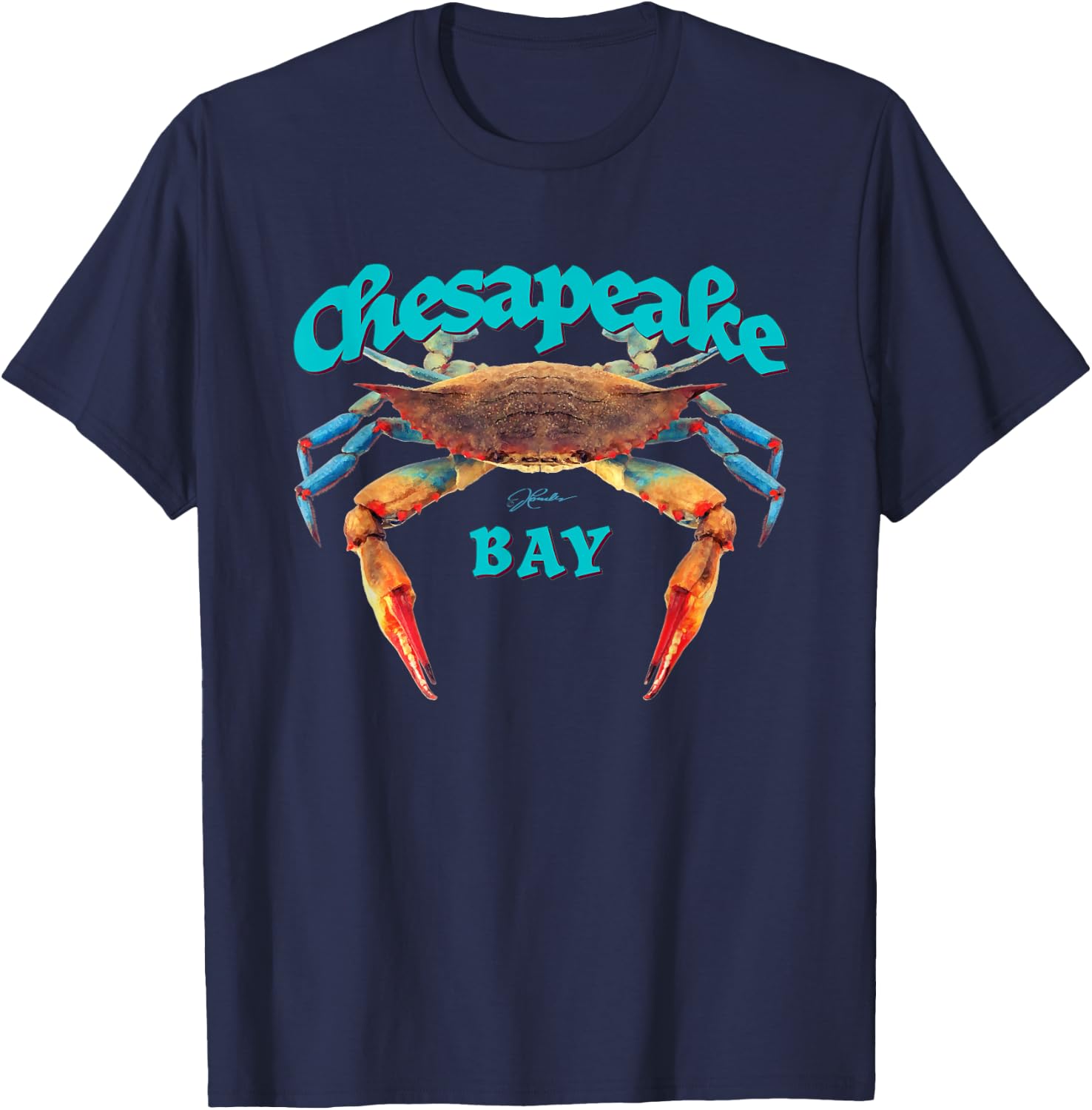 JCombs: Chesapeake Bay Blue Crab T-Shirt - T-Shirt | Navy