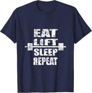 Eat Lift Sleep Repeat T-Shirt - T-Shirt | Navy