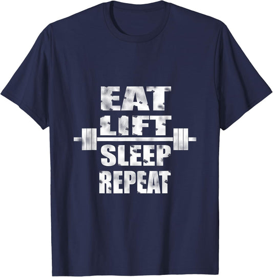 Eat Lift Sleep Repeat T-Shirt - T-Shirt | Navy