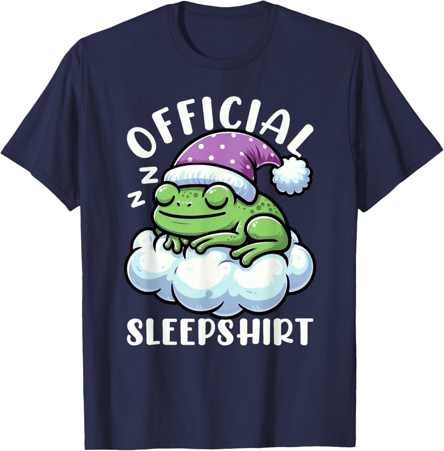 Official Sleepshirt Frog Sleeping Animals Sarcastic T-Shirt - T-Shirt | Navy