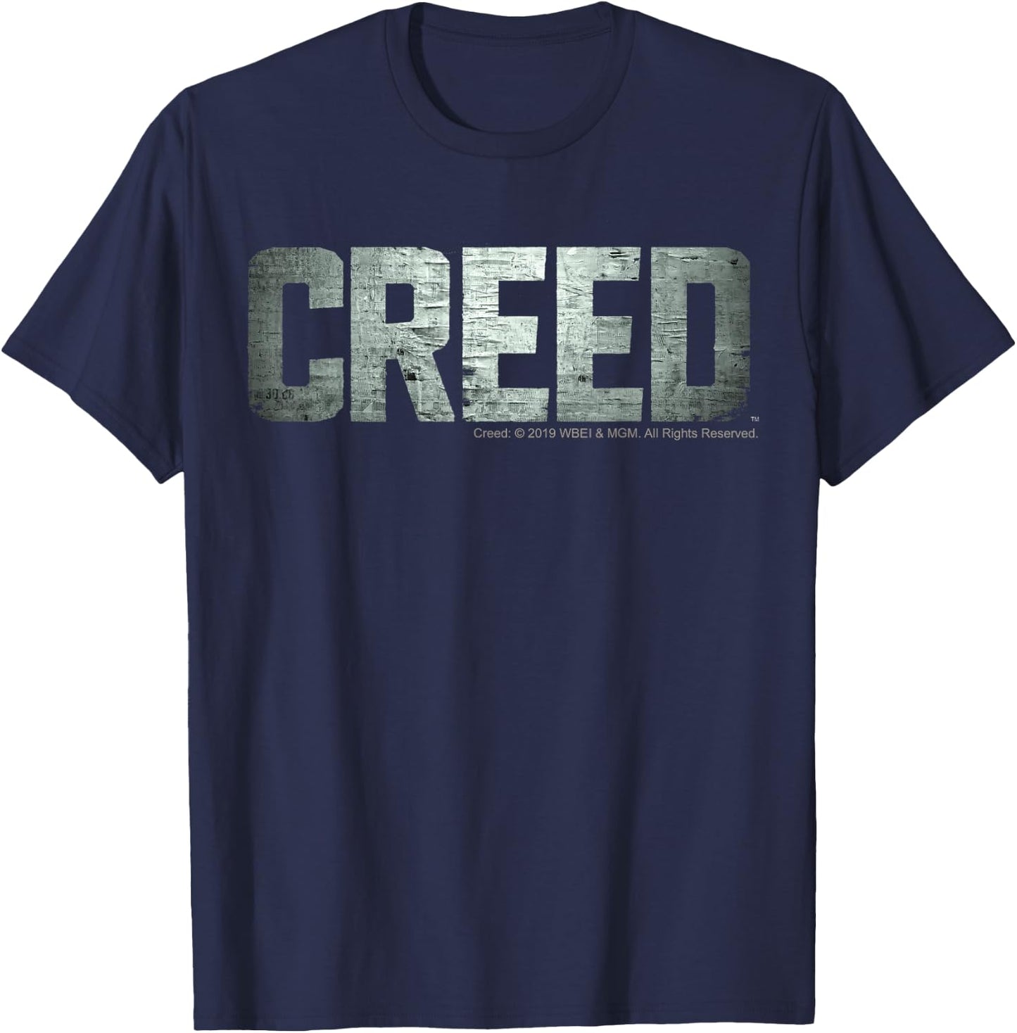 Creed Distressed Silver Movie Logo T-Shirt - T-Shirt | Navy