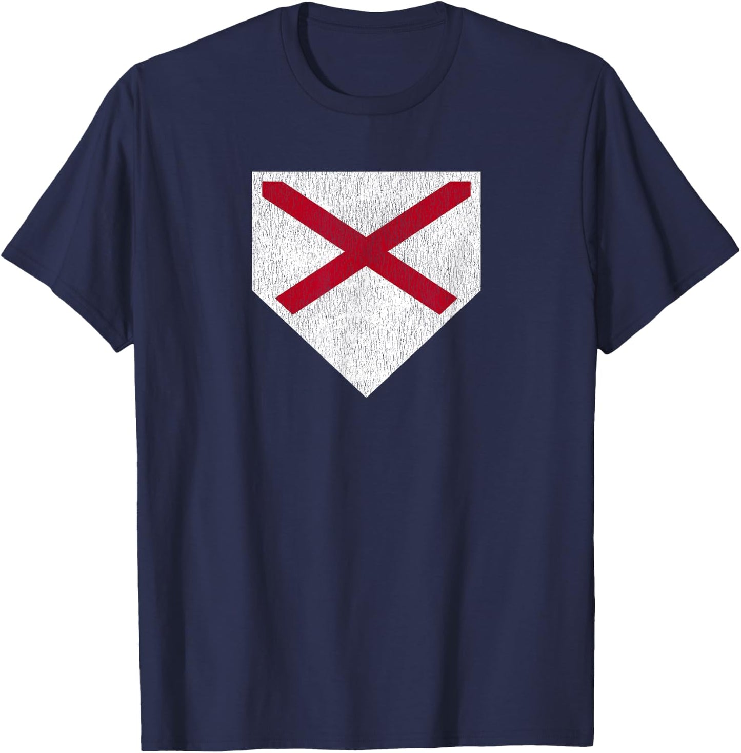 Vintage Baseball Home Plate With Alabama State Flag T-Shirt - T-Shirt | Navy