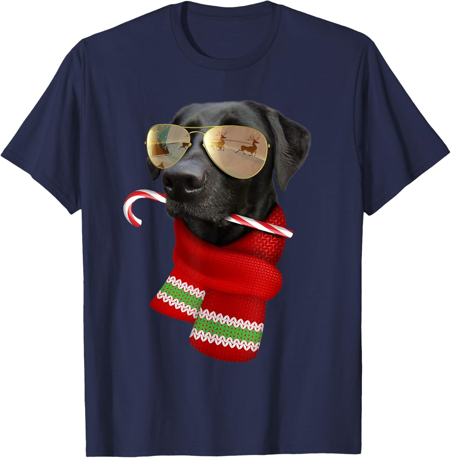 Labrador Shirt Christmas Gift Dog Lovers Lab Sunglasses Women Kids T-Shirt - T-Shirt | Navy