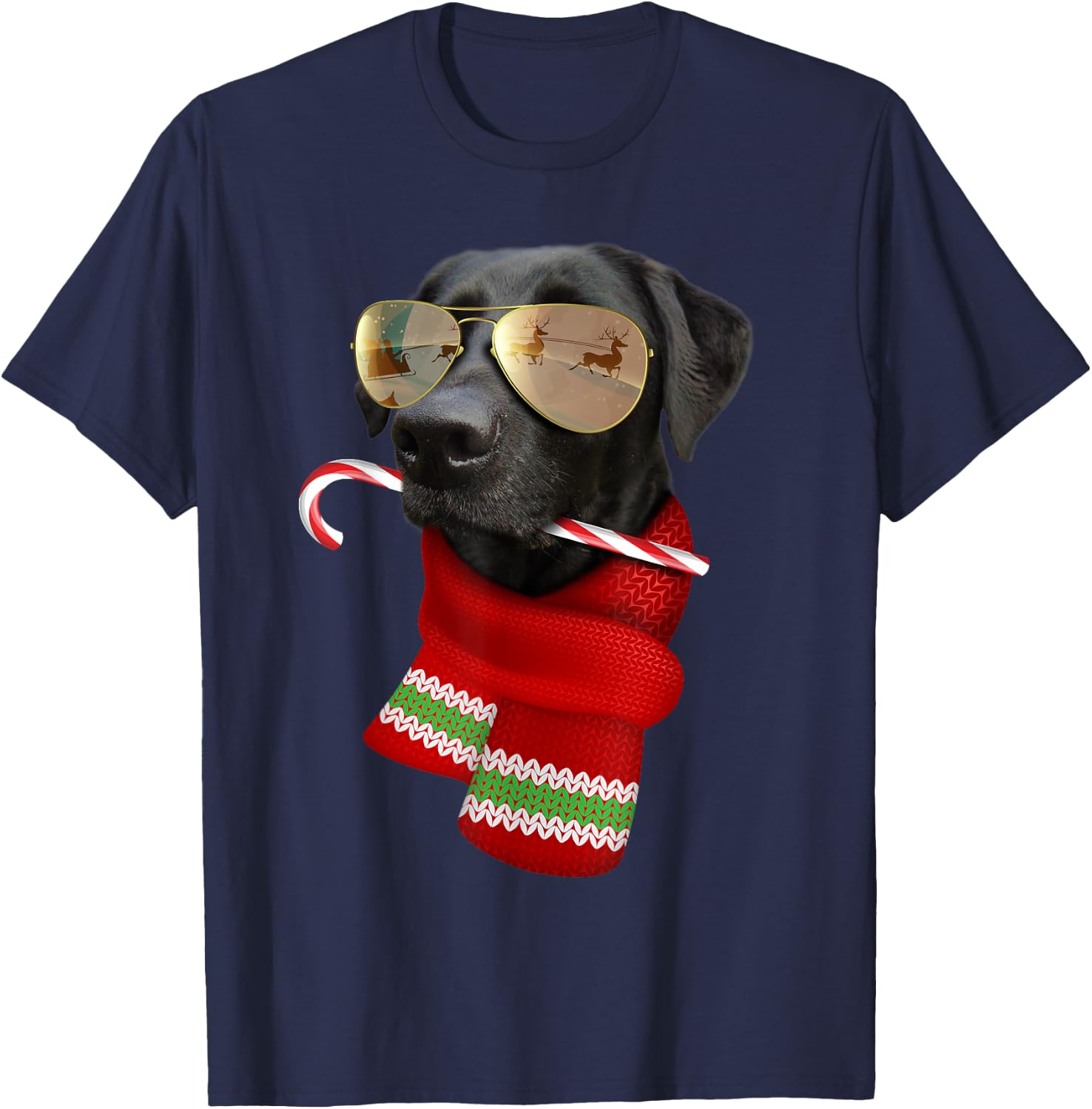 Labrador Shirt Christmas Gift Dog Lovers Lab Sunglasses Women Kids T-Shirt - T-Shirt | Navy