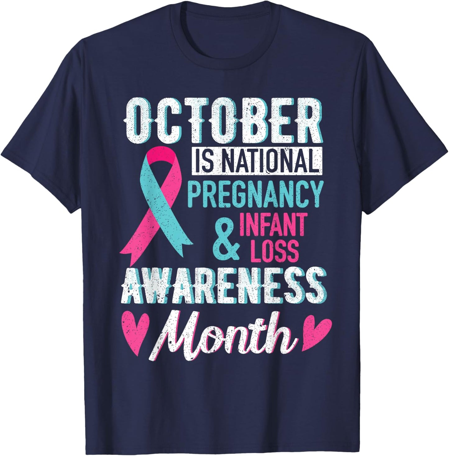 Cute October Miscarriage Awareness Infant Loss T-Shirt - T-Shirt | Navy