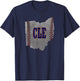Cleveland Ohio Baseball Distressed Shirt With Co T-Shirt - T-Shirt | Navy
