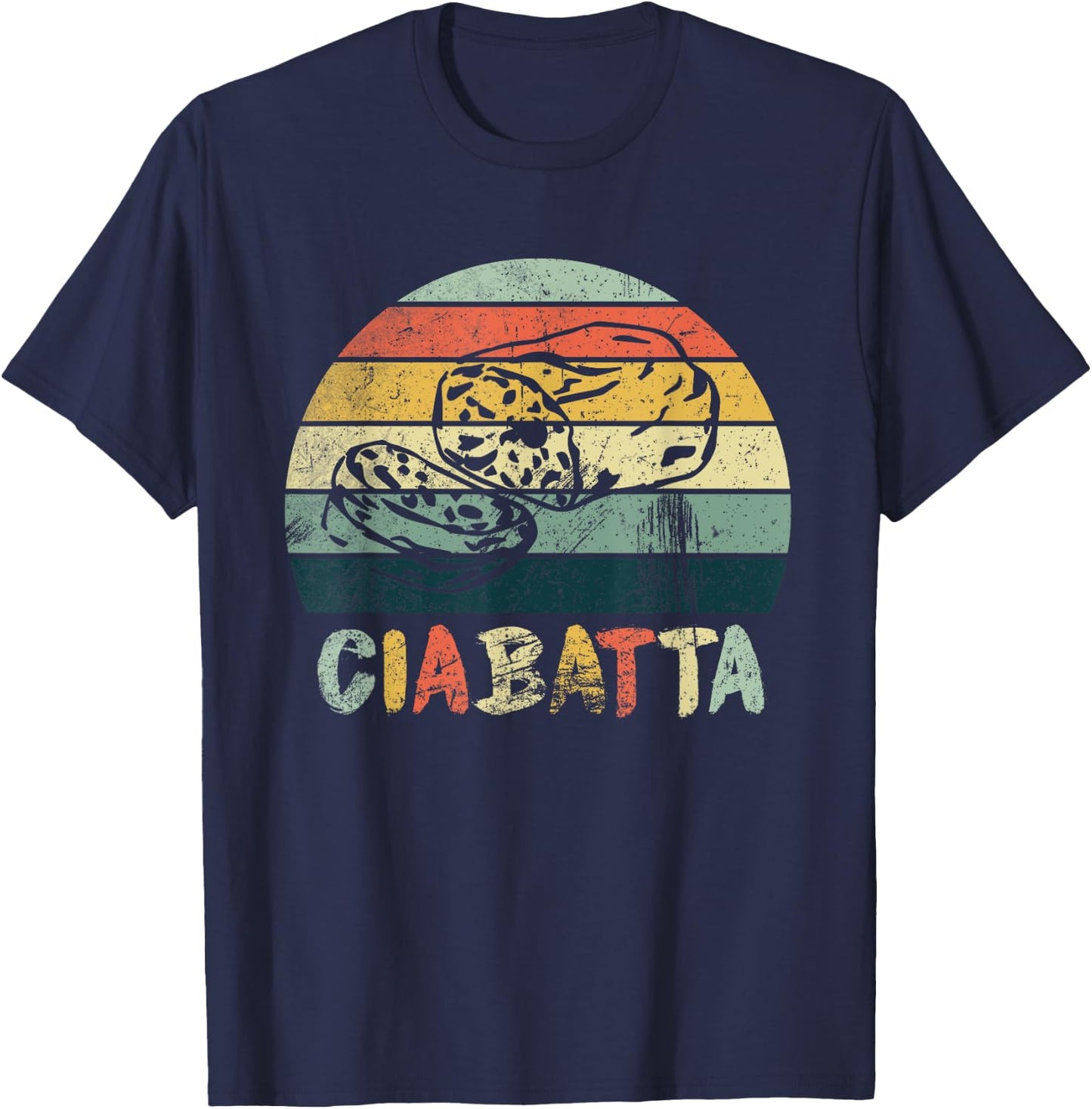 Funny Ciabatta Retro Vintage italian Bread Pizza New T-Shirt - T-Shirt | Navy