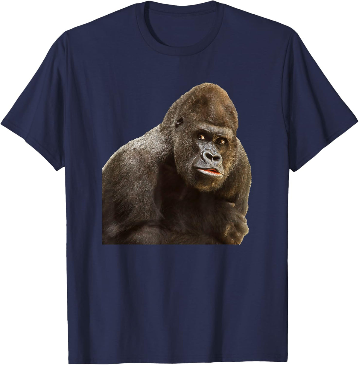 GORILLA APE T SHIRT Wildlife Zoo Animals Prints Preservation T-Shirt - T-Shirt | Navy
