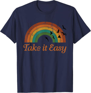 Vintage Retro Weathered look Take it Easy T-Shirt - T-Shirt | Navy