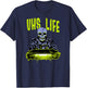 VHS Life - Skull Biker Punk with Glowing Evil VCR T-Shirt - T-Shirt | Navy