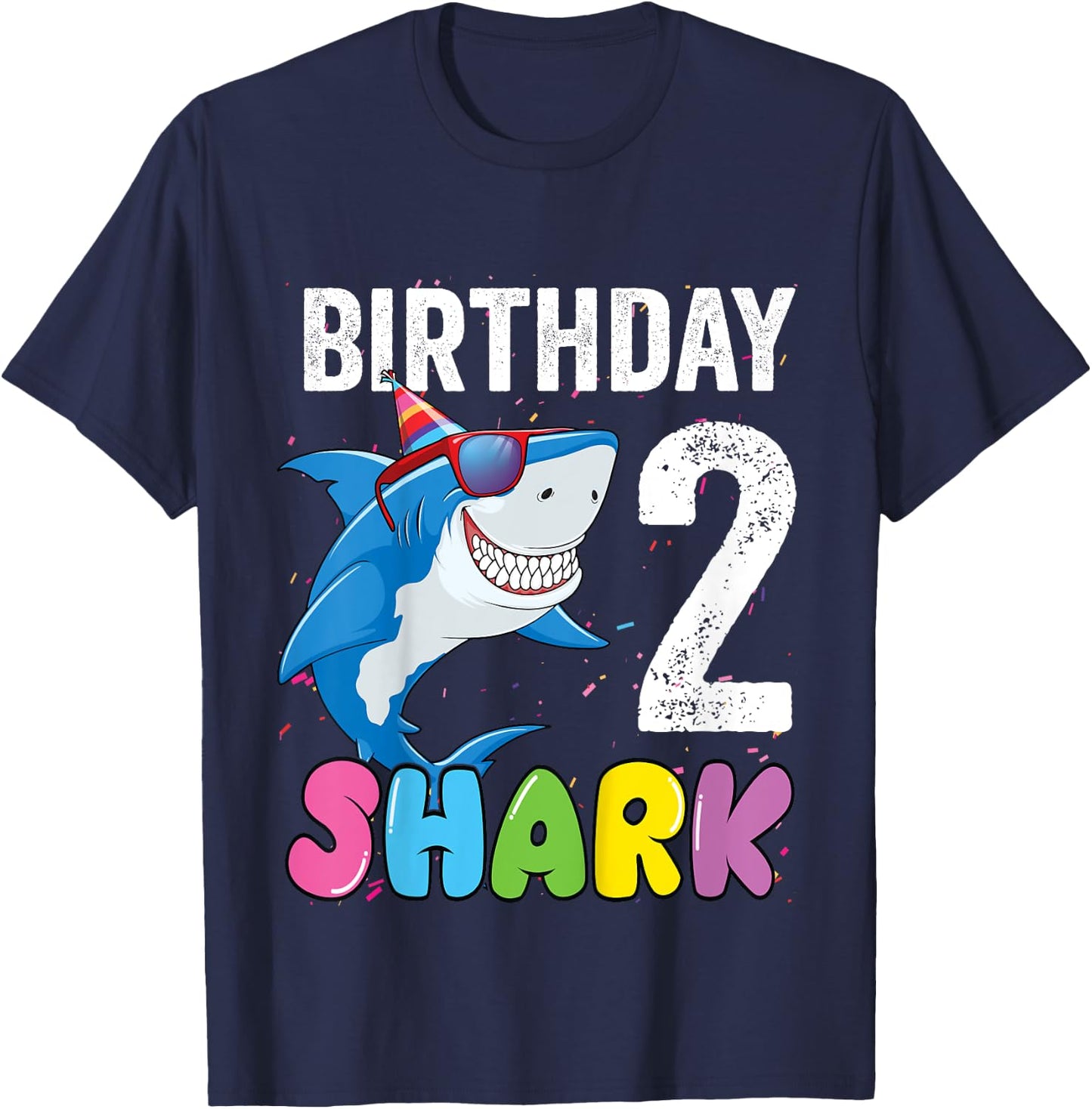 2nd Birthday Shark Shirt JawSome Kids Two Year Old Toddler T-Shirt - T-Shirt | Navy
